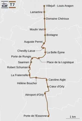 Voir la carte de la ligne.