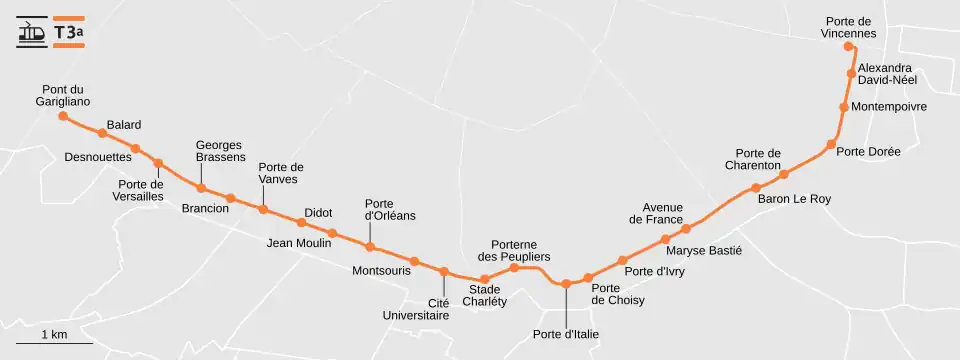 Voir la carte de la ligne.