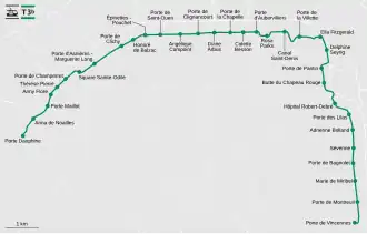 Voir la carte de la ligne.