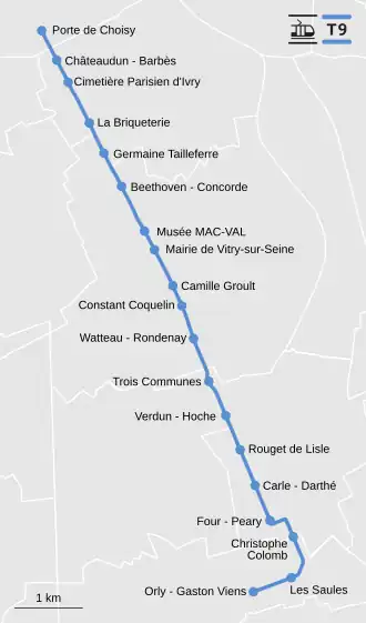 Voir la carte de la ligne.