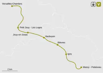 Voir la carte de la ligne.