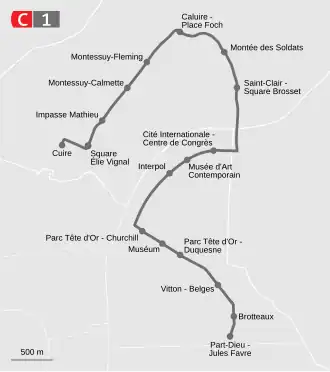 Voir la carte de la ligne.