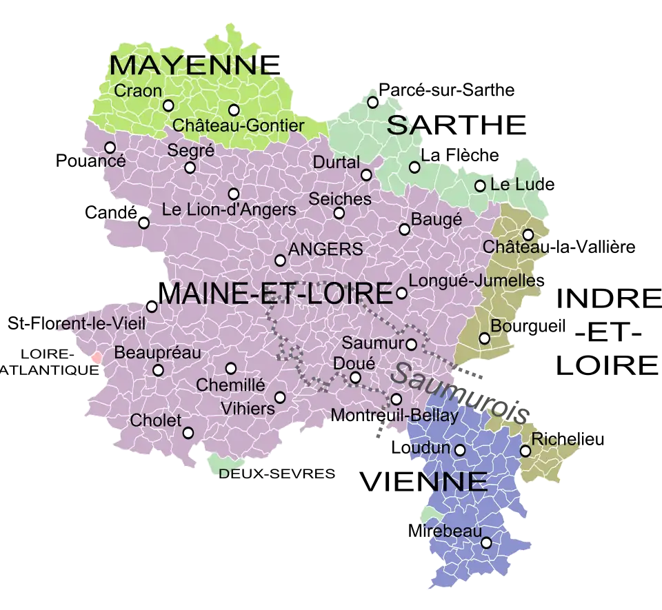 Province de l'Anjou au XVIIIe&nbsp;siècle.