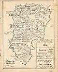 Carte économique du département de l'Aisne vers 1950.