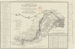 Photographie d'une carte ferroviaire en noir et blanc.