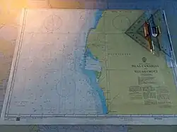 Carte marine des côtes mauritanienne en Afrique de l'Ouest