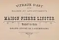 Carte publicitaire de la Maison Pierre Linster