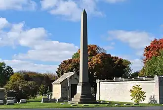 L'obélisque de la sépulture de Carter Harrison, Sr.