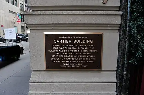 Plaque de New York City Landmark.