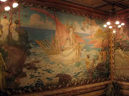 L'Arrivée triomphale de Vénus, Perpignan, grand escalier de l'hôtel Pams.