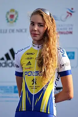 Cassandre Beaugrand lors des Championnats de France de triathlon à Nice, le 28 septembre 2014