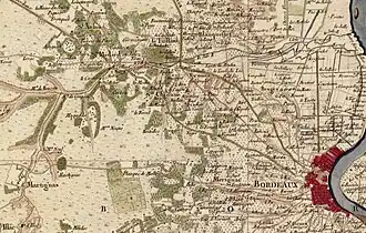 La Jale sur la carte de Cassini, 1756