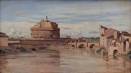 Le Château Saint-Ange et le Tibre, Rome, 1826-1828 Musée du Louvre, Paris.