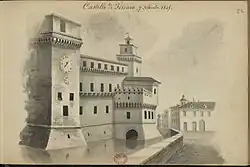 Vue du château d'Este en 1845