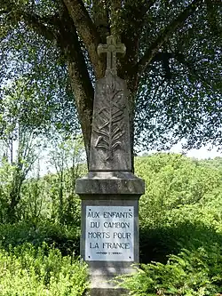 Le monument aux morts du Cambon.