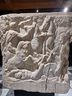 Sarcophage de Phèdre et Hippolyte, la mort d'Hippolyte.