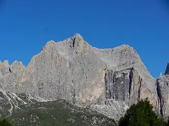 Vue de la face est de la cima Catinaccio.