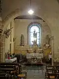1re&nbsp;chapelle, vue vers l'est dans la 2e&nbsp;chapelle.