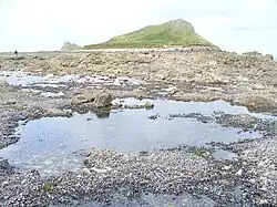 Photographie d'une île à marée basse.