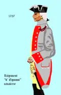 régiment d’Egmont cavalerie&nbsp;et régiment de Charost cavalerie&nbsp;en 1757