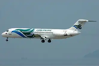 Un Douglas DC-9 de Cebu Pacific, similaire à celui impliqué dans l'accident.