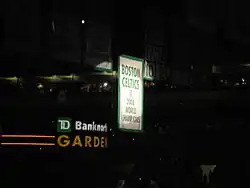 Bannière du titre de champion NBA 2008 au plafond du TD Garden