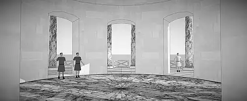 Schéma 3D de l'intérieur de la Cenatio rotunda