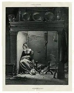 Lithographie extraite de Cendrillon, d'après Bellay et Jean-Antoine Laurent (1827).