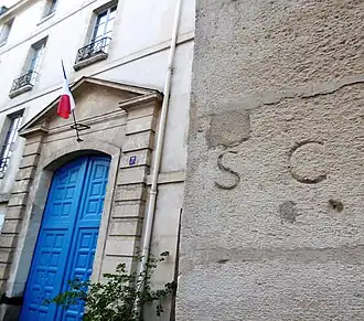 Marque SC limite de la censive Sainte-Catherine  7 rue Sévigné