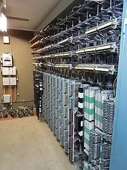 Bureau central des télécommunications dans le bunker.