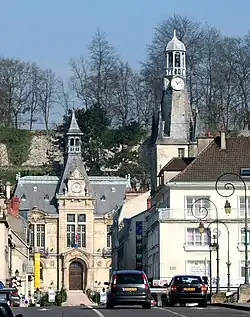 Sa situation par rapport à l'Hôtel de ville et aux remparts.