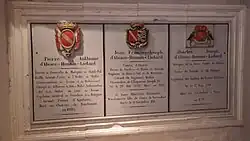 Pierres tombales du mur nord