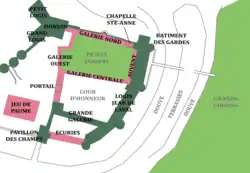 Plan supposé du château à son achèvement.