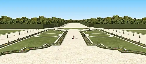 Schéma du grand parterre du château de Chessy, XVIIIe siècle