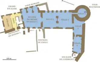 Plan du rez-de-chaussée du Vieux-Château.