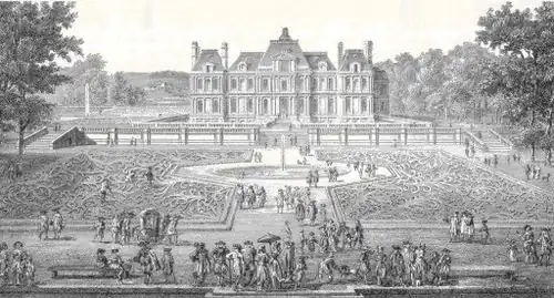 Vue du jardin et du château de Maisons au XVIIe&nbsp;siècle.