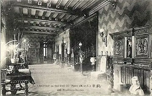 Carte postale, château de Sautré, boiseries du XVIIIe&nbsp;siècle