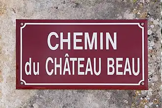 Plaque de rue à Châtellenot.