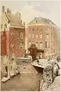 De Osjessluis&nbsp;(nl) in Amsterdam, 1855, aquarelle sur papier, Archives de la ville d'Amsterdam