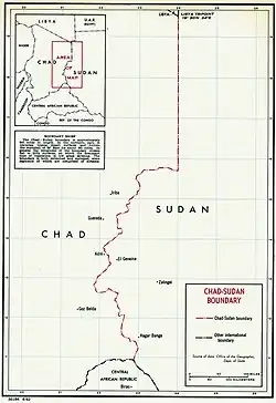 Carte de la frontière entre le Tchad et le Soudan