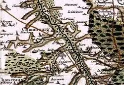 Représentation de Chambourg-sur-Indre sur la carte de Cassini