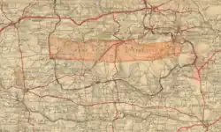 Carte du champ de tir de Coëtquidan lors de sa création en 1878 (Service géographique de l'armée).