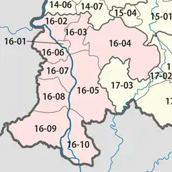 Carte des districts de la province