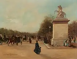 Les Champs-Élysées, non daté, huile sur toile, 60,3&nbsp;×&nbsp;78,1&nbsp;cm, New-York, Sotheby's.