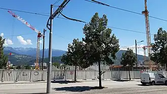 Le chantier du centre commercial en 2022