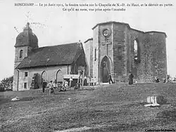 La chapelle après l'incendie.