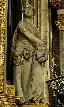 Chapelle Notre-Dame de Puy : Judith tenant la tête d'Holopherne, œuvre de Nicolas Blasset.