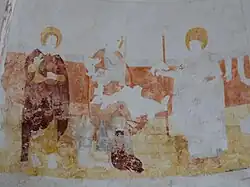 Chapelle romane de Vieuxville : peinture murale