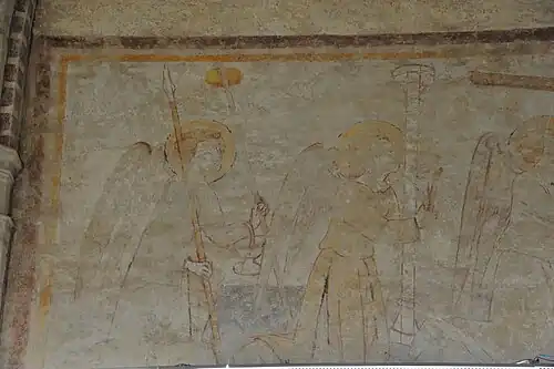 no&nbsp;13 : détail d'une peinture murale (partie gauche).