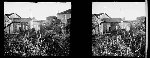 Vue générale des ruines d'une maison en 1916 : Raoul Berthelé, Archives municipales de Toulouse.